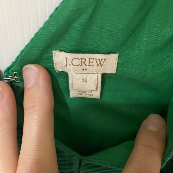 J Crew light corduroy green a line dress with pockets size 14 - Picture 5 of 7